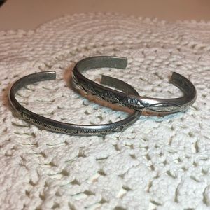 Sterling Silver Native American Hand Stamped Cuff